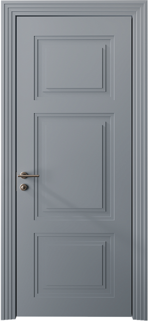 Межкомнатная дверь Siena Neo Classic Scalino, цвет - Серебристо-серая эмаль (RAL 7045), Без стекла (ДГ)