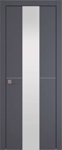 Межкомнатная дверь Tivoli Ж-3, цвет - Графитово-серая эмаль (RAL 7024), Со стеклом (ДО)