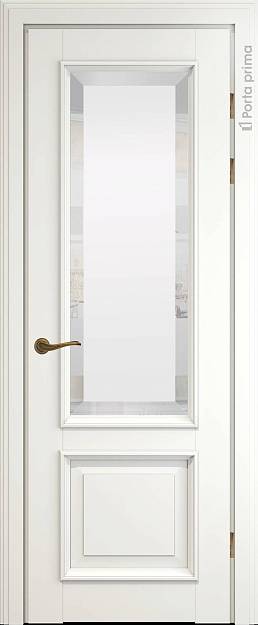 Межкомнатная дверь Dinastia LUX, цвет - Бежевая эмаль (RAL 9010), Со стеклом (ДО)