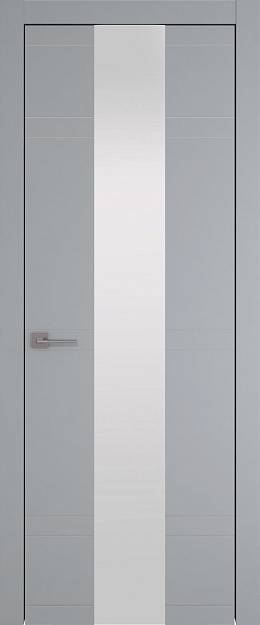 Межкомнатная дверь Tivoli Ж-4, цвет - Серебристо-серая эмаль (RAL 7045), Со стеклом (ДО)