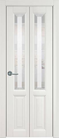 Дверь Dinastia Книжка Porta Classic Бежевая эмаль (RAL 9010) со стеклом
