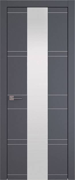 Межкомнатная дверь Tivoli Ж-2, цвет - Графитово-серая эмаль (RAL 7024), Со стеклом (ДО)