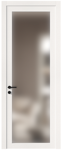 Дверь Tivoli З-1 Белоснежная мягкая шагрень со стеклом