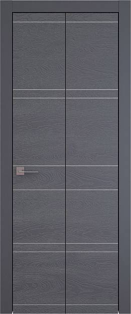 Межкомнатная дверь Tivoli Е-2 Книжка, цвет - Графитово-серая эмаль по шпону (RAL 7024), Без стекла (ДГ)