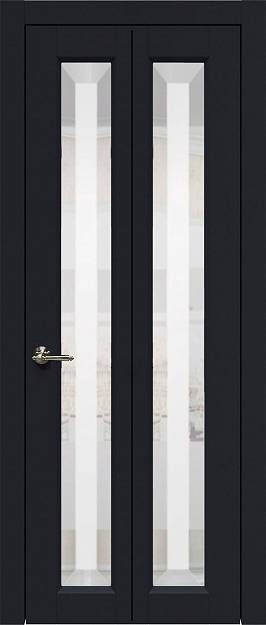 Межкомнатная дверь Porta Classic Domenica, цвет - Черная эмаль (RAL 9004), Со стеклом (ДО)