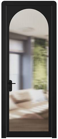 Дверь Luna Moderno Черная эмаль (RAL 9004) со стеклом