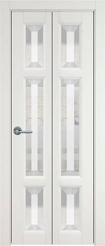 Дверь Siena Книжка Porta Classic Бежевая эмаль (RAL 9010) со стеклом