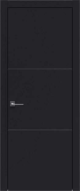 Межкомнатная дверь Tivoli В-2, цвет - Черная эмаль (RAL 9004), Без стекла (ДГ)