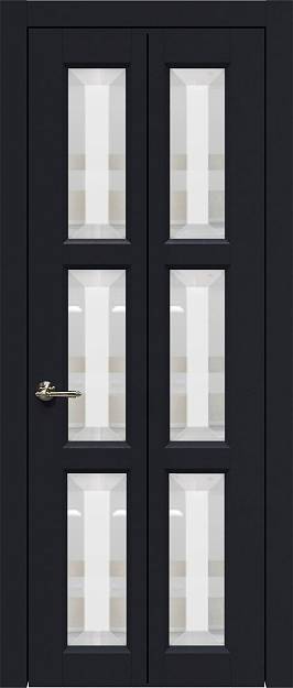 Межкомнатная дверь Porta Classic Milano, цвет - Черная эмаль (RAL 9004), Со стеклом (ДО)