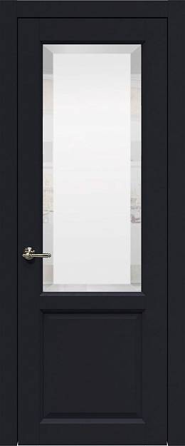 Межкомнатная дверь Dinastia, цвет - Черная эмаль (RAL 9004), Со стеклом (ДО)