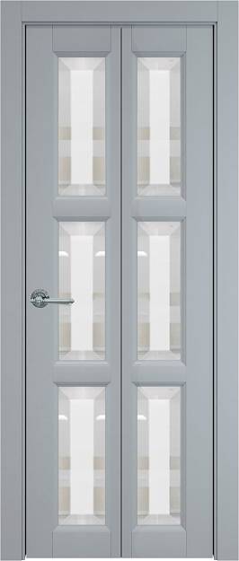 Межкомнатная дверь Porta Classic Milano, цвет - Серебристо-серая эмаль (RAL 7045), Со стеклом (ДО)