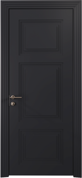 Межкомнатная дверь Siena Neo Classic Scalino, цвет - Черная эмаль (RAL 9004), Без стекла (ДГ)
