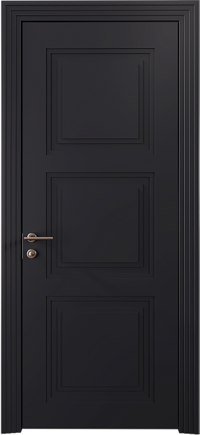 Межкомнатная дверь Millano Neo Classic Scalino, цвет - Черная эмаль (RAL 9004), Без стекла (ДГ)
