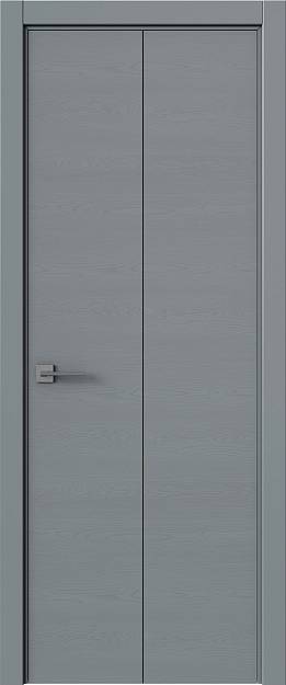 Межкомнатная дверь Tivoli А-2 Книжка, цвет - Серебристо-серая эмаль по шпону (RAL 7045), Без стекла (ДГ)