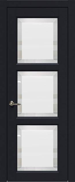 Межкомнатная дверь Milano, цвет - Черная эмаль (RAL 9004), Со стеклом (ДО)