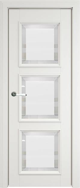 Межкомнатная дверь Milano LUX, цвет - Бежевая эмаль (RAL 9010), Со стеклом (ДО)