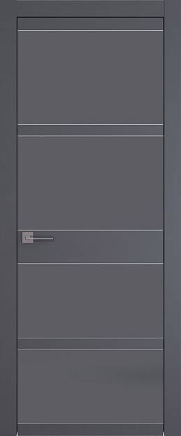 Межкомнатная дверь Tivoli Е-2, цвет - Графитово-серая эмаль (RAL 7024), Без стекла (ДГ)