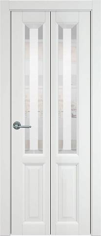 Дверь Dinastia Книжка Porta Classic Белая ST со стеклом