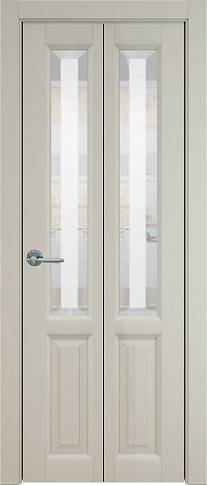 Дверь Dinastia Книжка Porta Classic Серо-оливковая эмаль (RAL 7032) со стеклом
