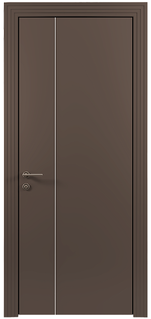 Межкомнатная дверь Tivoli В-1, цвет - Коричневый Тик эмаль по шпону (RAL 050-50-10), Без стекла (ДГ)