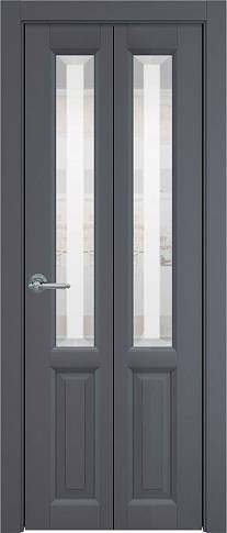 Дверь Dinastia Книжка Porta Classic Графитово-серая эмаль (RAL 7024) со стеклом