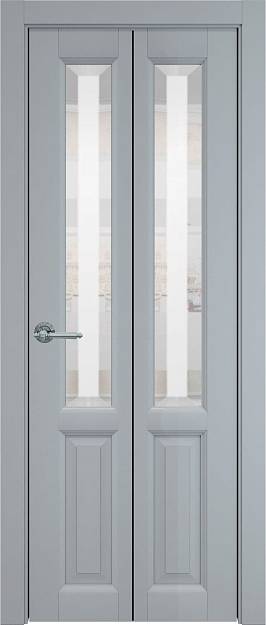 Межкомнатная дверь Porta Classic Dinastia, цвет - Серебристо-серая эмаль (RAL 7045), Со стеклом (ДО)