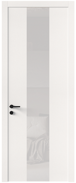 Межкомнатная дверь Tivoli Ж-1, Со стеклом (ДО), цвет - Белоснежная мягкая шагрень