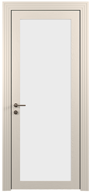 Межкомнатная дверь Tivoli З-1, цвет - Бежевая эмаль по шпону (RAL 9010), Со стеклом (ДО)