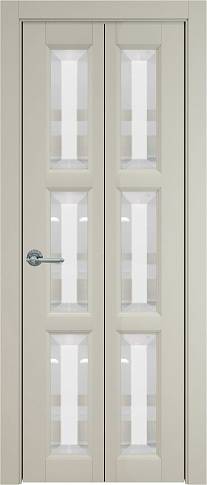 Дверь Milano Книжка Porta Classic Серо-оливковая эмаль (RAL 7032) со стеклом