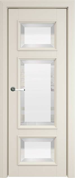 Межкомнатная дверь Siena LUX, цвет - Жемчужная эмаль (RAL 1013), Со стеклом (ДО)
