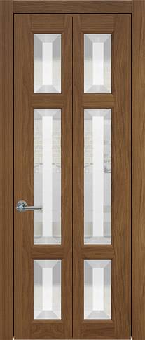 Дверь Siena Книжка Porta Classic Итальянский орех со стеклом