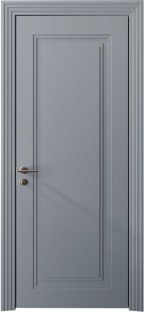 Межкомнатная дверь Domenica Neo Classic Scalino, цвет - Серебристо-серая эмаль (RAL 7045), Без стекла (ДГ)