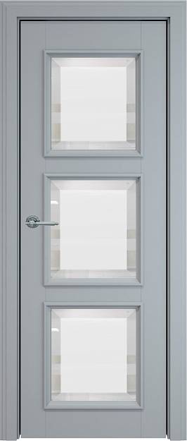 Межкомнатная дверь Milano LUX, цвет - Серебристо-серая эмаль (RAL 7045), Со стеклом (ДО)