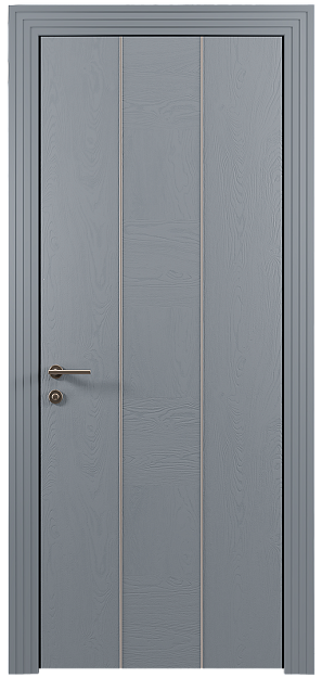 Межкомнатная дверь Tivoli Б-1, цвет - Серебристо-серая эмаль по шпону (RAL 7045), Без стекла (ДГ)