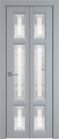 Дверь Siena Книжка Porta Classic Серебристо-серая эмаль (RAL 7045) со стеклом