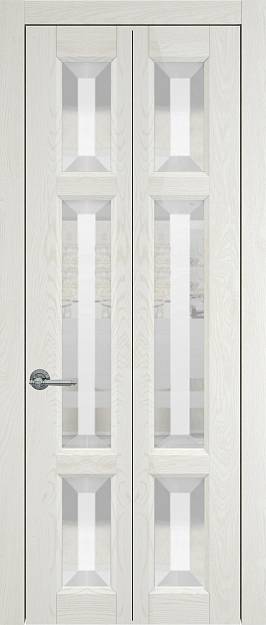 Межкомнатная дверь Porta Classic Siena, цвет - Белый ясень (nano-flex), Со стеклом (ДО)
