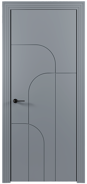 Межкомнатная дверь Arco, цвет - Серебристо-серая эмаль (RAL 7045), Без стекла (ДГ)