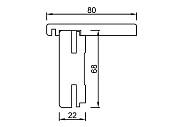 Моноблок обратного открывания с врезами под 2 скрытые петли для полотен до 2100мм (элемент короба +  наличник для моноблока обратного открывания), комплект на двустворчатую дверь, стандартная высота