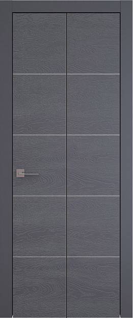 Межкомнатная дверь Tivoli Д-2 Книжка, цвет - Графитово-серая эмаль по шпону (RAL 7024), Без стекла (ДГ)