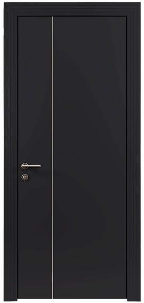 Межкомнатная дверь Tivoli В-1, цвет - Черная эмаль (RAL 9004), Без стекла (ДГ)