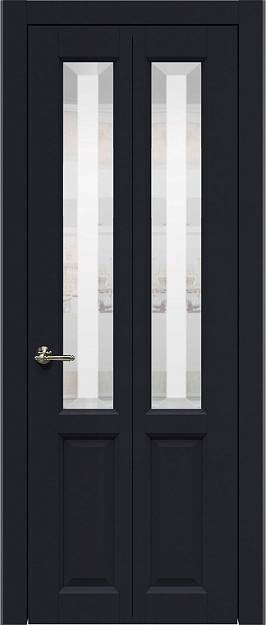 Межкомнатная дверь Porta Classic Dinastia, цвет - Черная эмаль (RAL 9004), Со стеклом (ДО)
