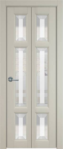 Межкомнатная дверь Porta Classic Siena, цвет - Серо-оливковая эмаль (RAL 7032), Со стеклом (ДО)