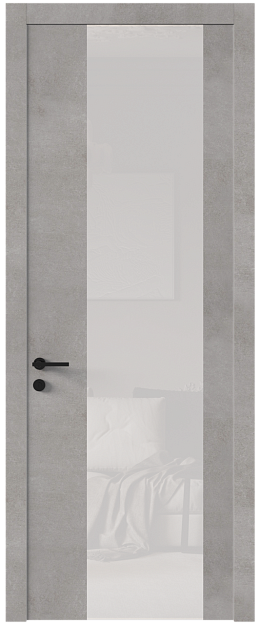 Межкомнатная дверь Tivoli Е-1, Со стеклом (ДО), цвет - Белый камень