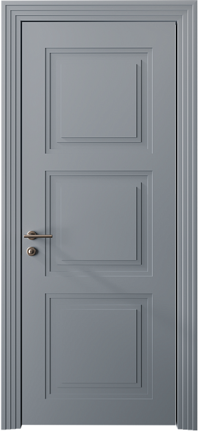 Межкомнатная дверь Millano Neo Classic Scalino, цвет - Серебристо-серая эмаль (RAL 7045), Без стекла (ДГ)
