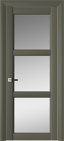 Дверь Milano Neo Classic Decoro Серый Мох эмаль (RAL 7003) со стеклом