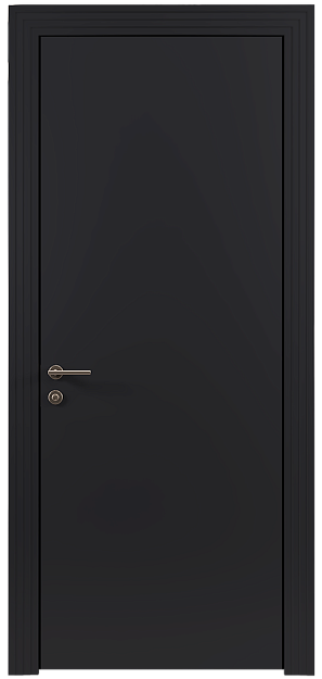 Межкомнатная дверь Tivoli А-1, цвет - Черная эмаль (RAL 9004), Без стекла (ДГ)