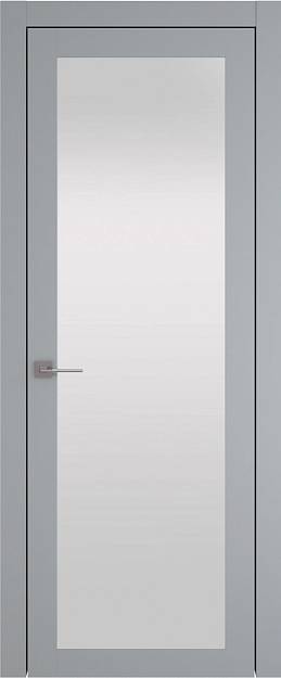 Межкомнатная дверь Tivoli З-3, цвет - Серебристо-серая эмаль (RAL 7045), Со стеклом (ДО)