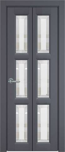 Дверь Milano Книжка Porta Classic Графитово-серая эмаль (RAL 7024) со стеклом