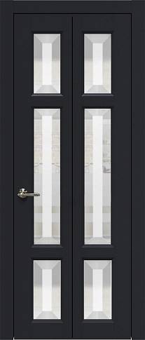Дверь Siena Книжка Porta Classic Черная эмаль (RAL 9004) со стеклом