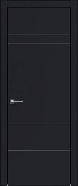 Межкомнатная дверь Tivoli К-2, цвет - Черная эмаль (RAL 9004), Без стекла (ДГ)
